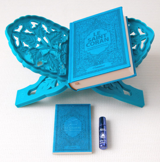 Pack Cadeau Bleu pour Femme : Coran français-arabe-phonétique, La